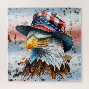 Patriotic Eagle Red White Blue America Jigsaw Puzzle