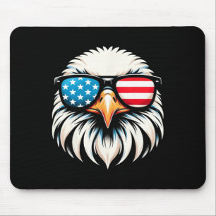 Patriotic Eagle Red White Blue Usa Flag Eagle 4th Mouse Pad