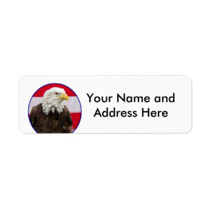 Patriotic Eagle (Round) Return Address Label