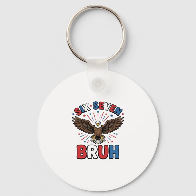 Patriotic Eagle Six Seven Bruh Vector Design_1 Key Ring (Front)