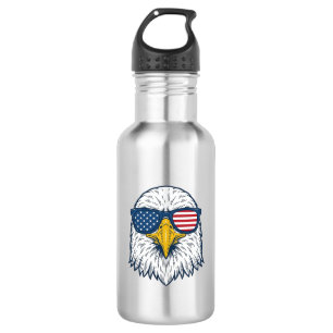 Patriotic Eagle Sunglasses Vintage Vector Design_1 532 Ml Water Bottle