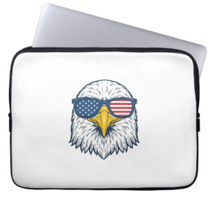 Patriotic Eagle Sunglasses Vintage Vector Design_1 Laptop Sleeve