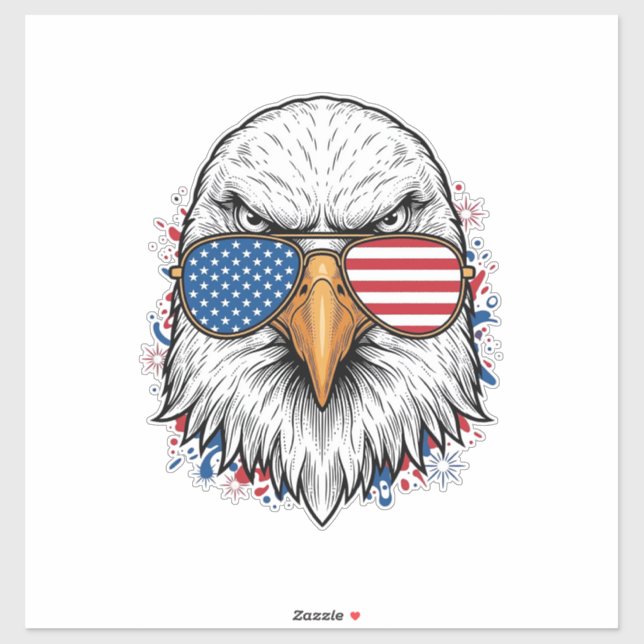 Patriotic Eagle Sunglasses Vintage Vector Shirt_1 (Sheet)