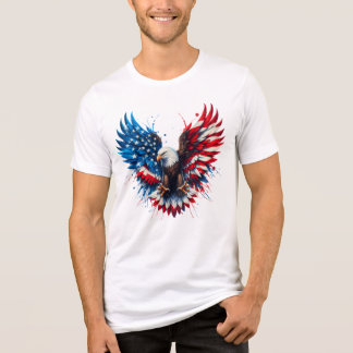 Patriotic Eagle T-Shirt – American Flag Wings Art  Tri-Blend Shirt