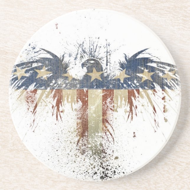 Patriotic eagle, US/USA, SAD flag Coaster (Front)