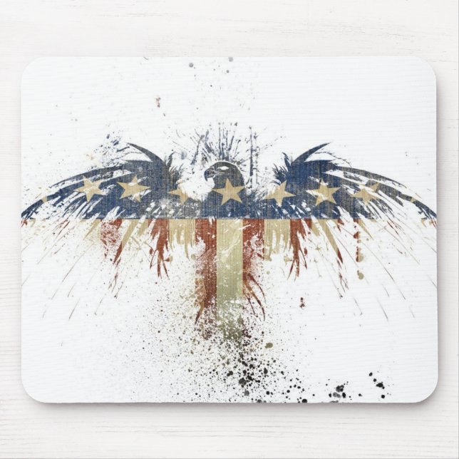 Patriotic eagle, US/USA, SAD flag Mouse Pad (Front)