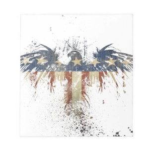 Patriotic eagle, US/USA, SAD flag Notepad