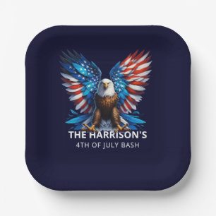 Patriotic Eagle USA 4th of July Paper Plate
