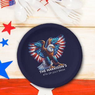 Patriotic Eagle USA 4th of July Paper Plate