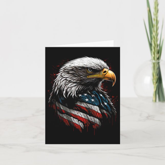 Patriotic Eagle Usa American Flag 4th Of July Men  Card (Front)
