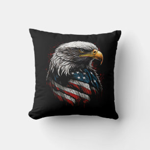 Patriotic Eagle USA American Flag 4th of July Men Cushion