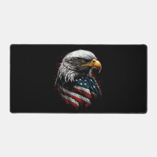 Patriotic Eagle USA American Flag 4th of July Men  Desk Mat