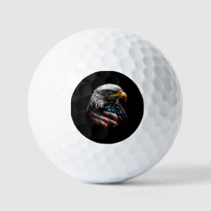 Patriotic Eagle USA American Flag 4th of July Men  Golf Balls