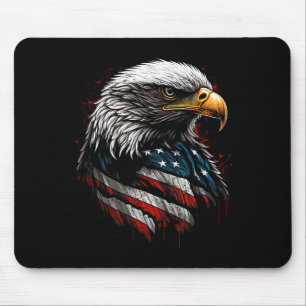 Patriotic Eagle Usa American Flag 4th Of July Men Mouse Pad