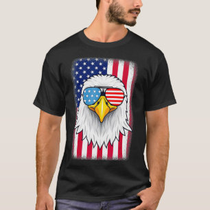 Patriotic Eagle  USA American Flag 4th Of July  T-Shirt