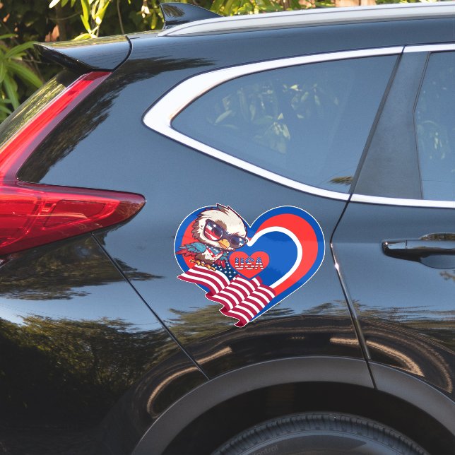 patriotic eagle USA Custom-Cut Vinyl Sticker (Car Side)