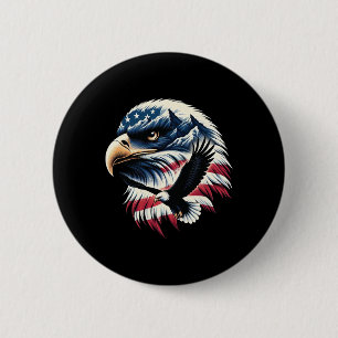 Patriotic Eagle Usa Flag 4th Of July Man Woman Art 6 Cm Round Badge