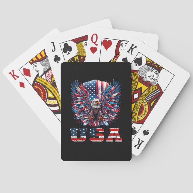 Patriotic Eagle USA Flag Playing Cards (Back)