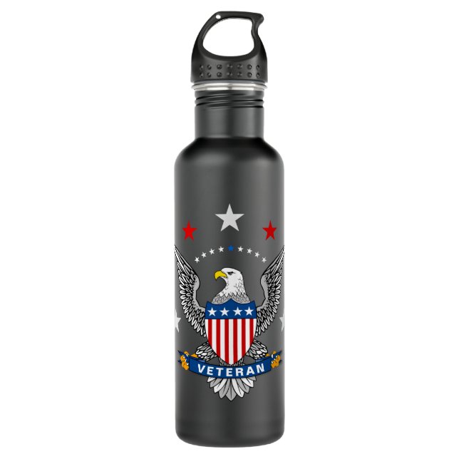 Patriotic Eagle Veteran 710 Ml Water Bottle (Front)