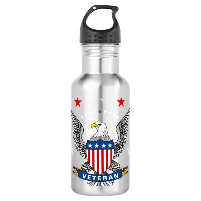 Patriotic Eagle Veteran 710 Ml Water Bottle (Front)