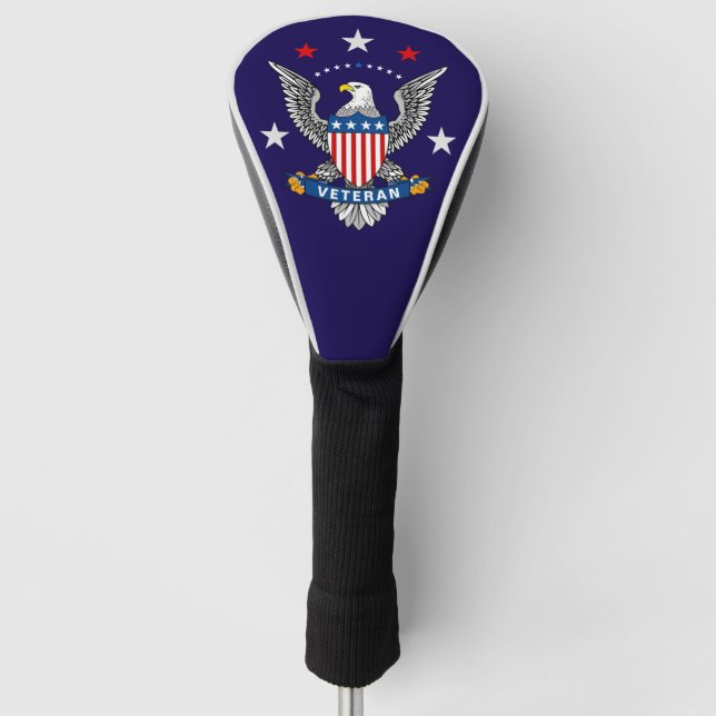 Patriotic Eagle Veteran Golf Head Cover (Front)