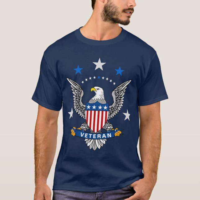 Patriotic Eagle Veteran T-Shirt (Front)