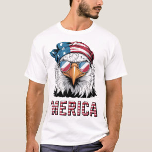 Patriotic Eagle Wearing Cool Sunglasses 'Merica T-Shirt