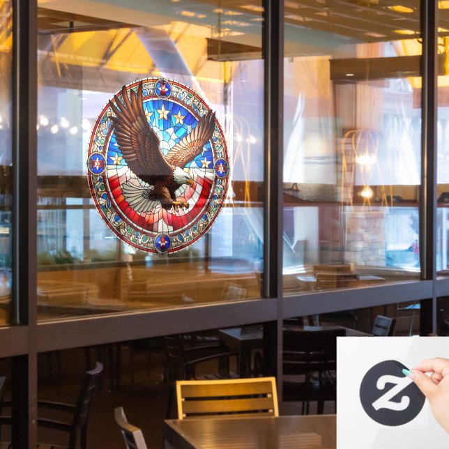 Patriotic Eagle Window Cling (Restaurant Window)