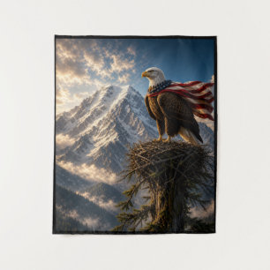 Patriotic Eagle with American Flag Cape Tapestry