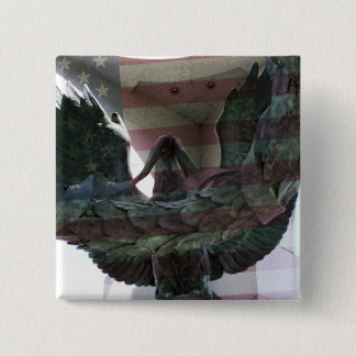 Patriotic Eagle with Flag 15 Cm Square Badge