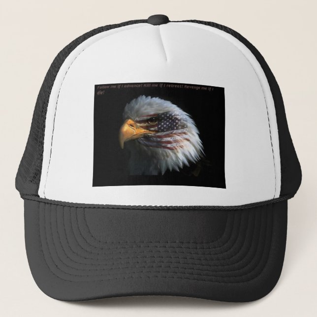 Patriotic Eagle with flag background Trucker Hat (Front)