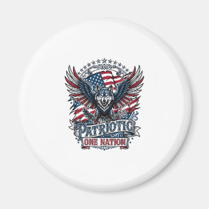 Patriotic Eagle Wolf Hybrid Animal Hybrid Patrioti Magnet