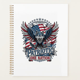 Patriotic Eagle Wolf Hybrid Animal Hybrid Patrioti Planner