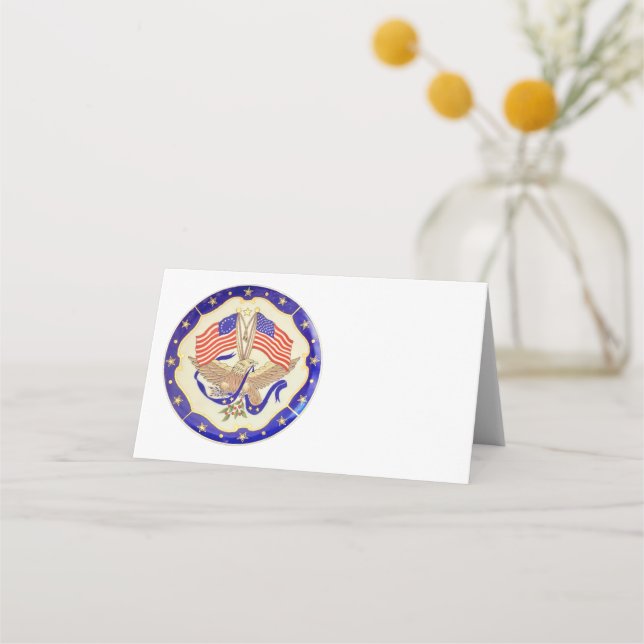 Patriotic Eagles Place Cards (Front)