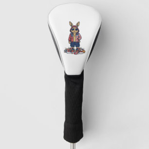Patriotic Easter Bunny Vintage Vector Shirt_1 Golf Head Cover