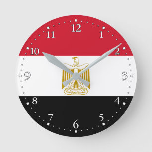 Patriotic Egypt Flag Round Clock
