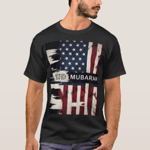 Patriotic Eid Mubarak American Flag Mens TShirt