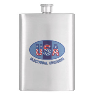 Patriotic Electrical Engineer Hip Flask