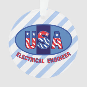 Patriotic Electrical Engineer Ornament