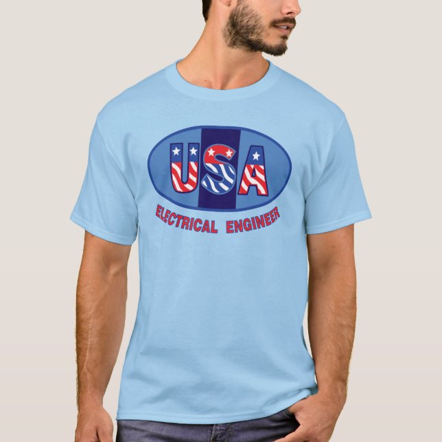 Patriotic Electrical Engineer T-Shirt (Front)