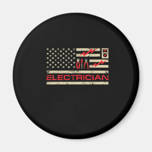 Patriotic Electrician American Flag Christmas Fars Magnet