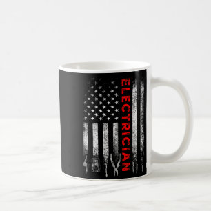 Patriotic Electrician American Flag Fathers Day Coffee Mug