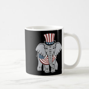 Patriotic Elephant 4th Of July Usa Independence Da Coffee Mug