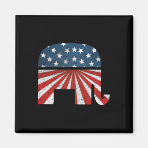 Patriotic Elephant American Flag Usa Republican Pa Magnet