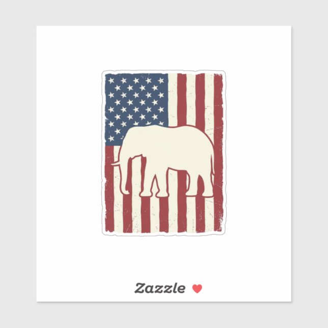 Patriotic Elephant Flag Vintage Vector Design_1 (Sheet)