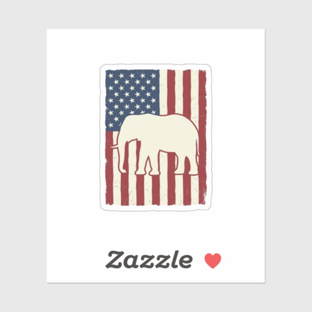 Patriotic Elephant Flag Vintage Vector Design_1 (Sheet)