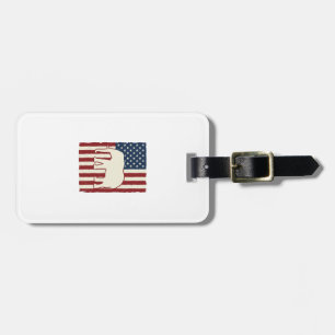 Patriotic Elephant Flag Vintage Vector Design_1 Luggage Tag