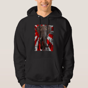 Patriotic Elephant Japanese Rising Sun Flag Japan Hoodie