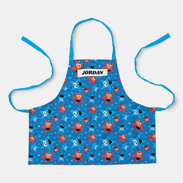 Patriotic Elmo and Cookie Monster Pattern Apron (Front)