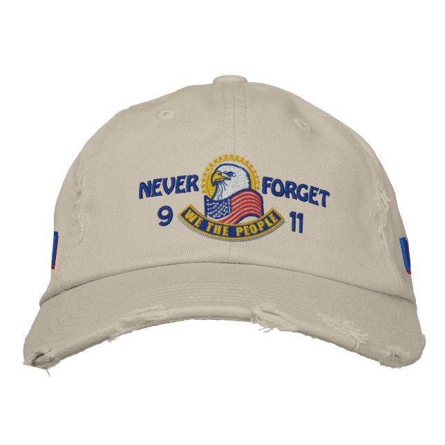 Patriotic Embroidery Embroidered Hat (Front)
